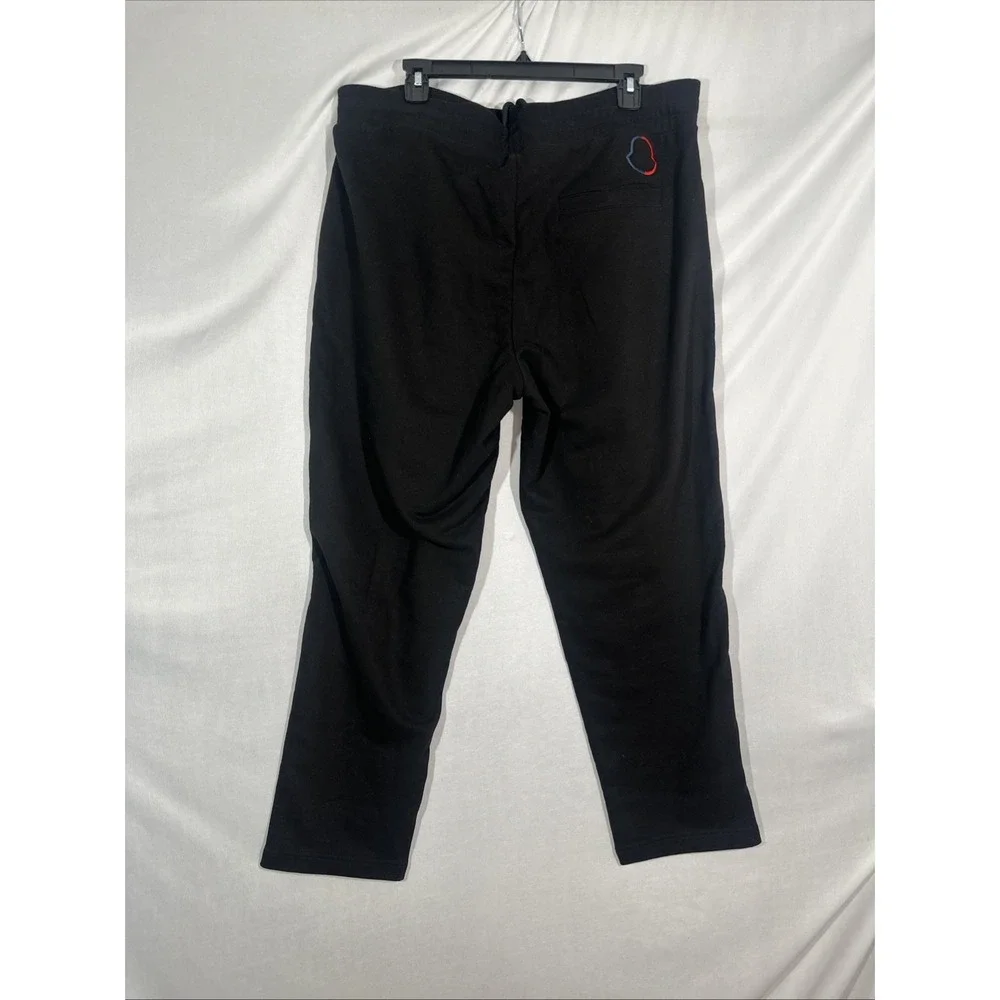 NWT $690 Moncler [ XXL ] Embroidered Logo Sweatpants in Black‎ #J1971